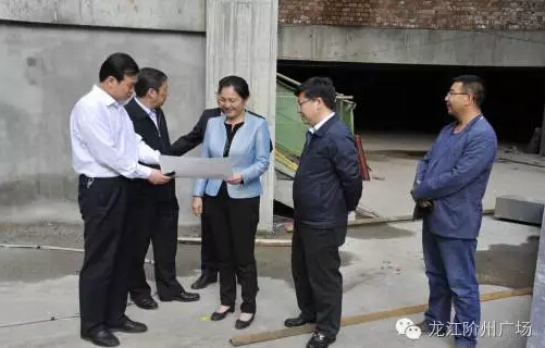 市長陳青，副市長王月成陪同省電力投資集團(tuán)公司總經(jīng)理李輝一行深入階州廣場視察