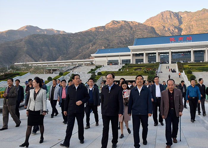 全國、省市政協(xié)委員體驗(yàn)蘭渝鐵路、視察階州廣場