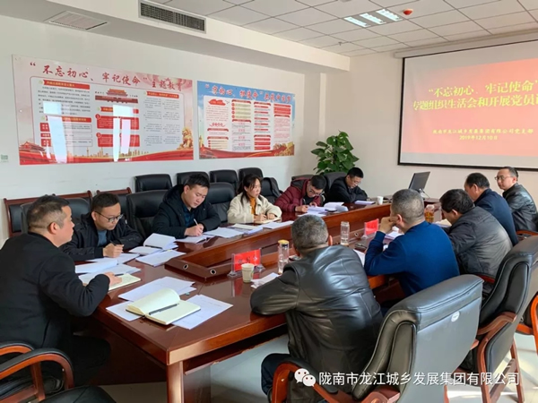 市龍江集團黨支部召開“不忘初心、牢記使命”專題組織生活會和民主評議黨員會議